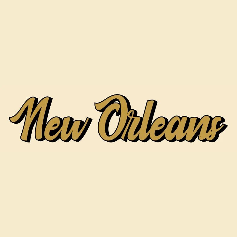 New Orleans Vintage Gold Script