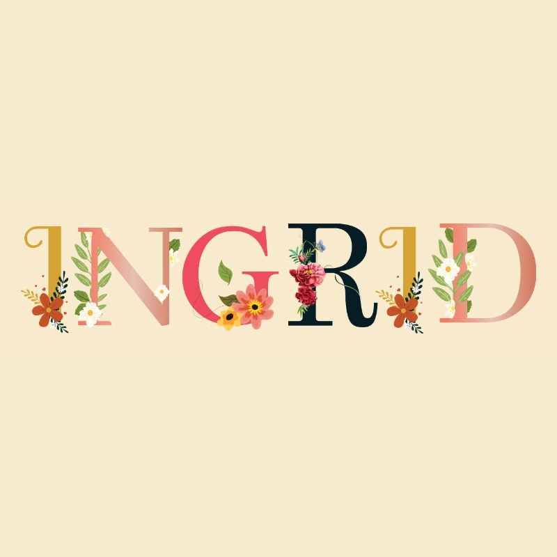 Le nom INGRID est fleuri