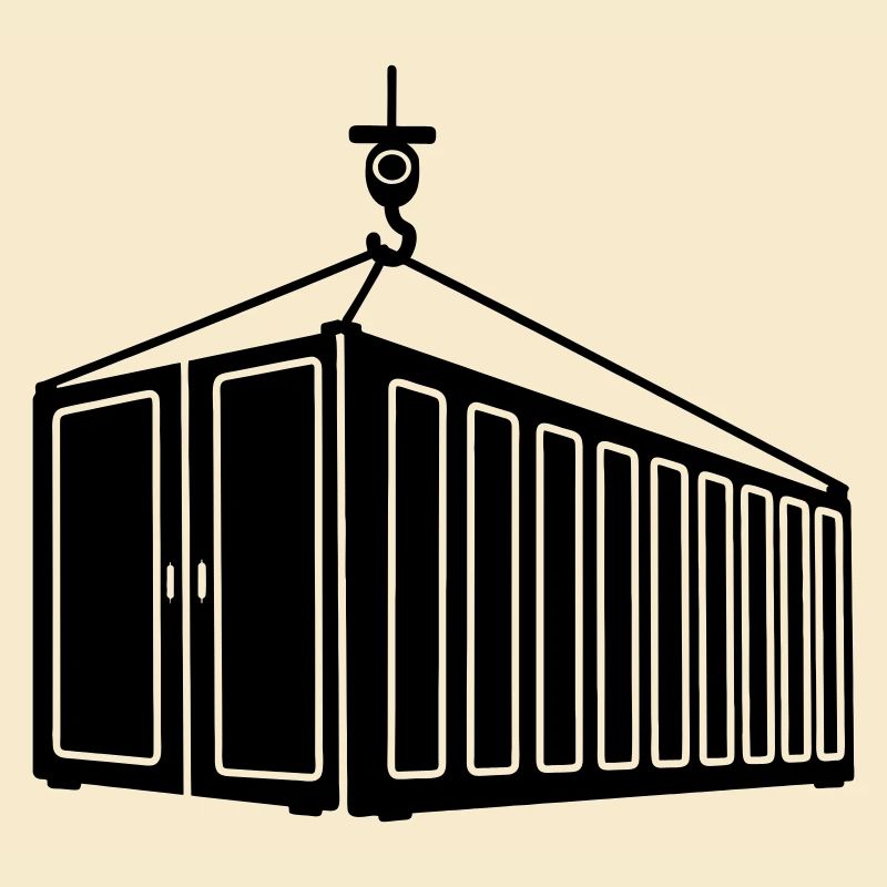Sea container on hook crane logo