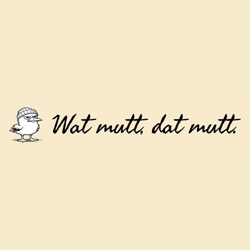 Wat mutt dat mutt plattdeutscher Spruch mit Möwe
