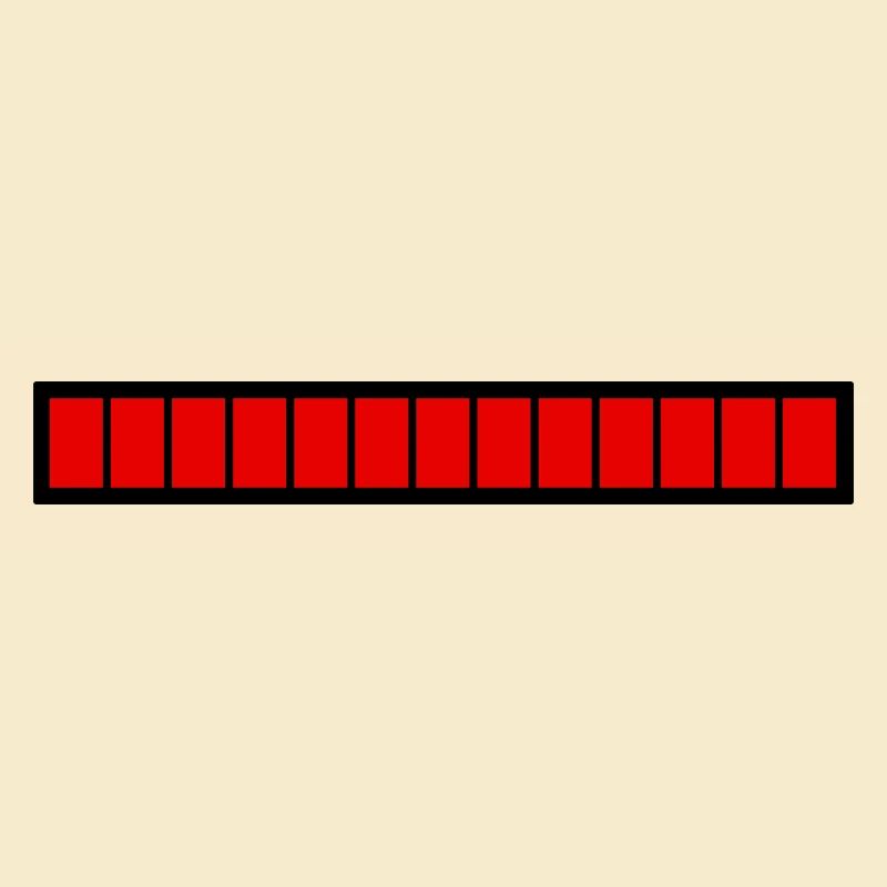Barre de chargement rectangle Noir Rouge (100%)