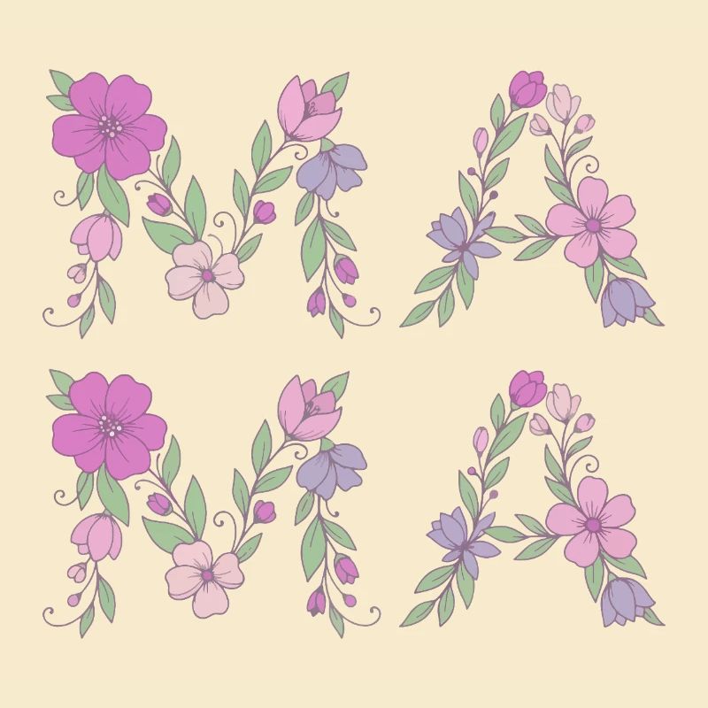 Mama Blumen Floral Schrift Beste Mutter Muttertag