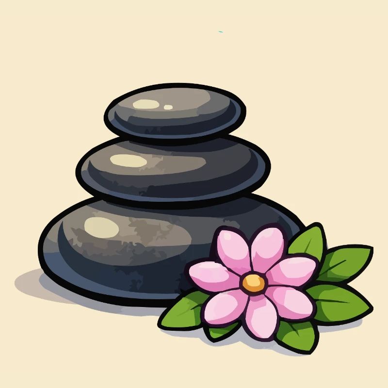 Zen Steinpyramide mit Lotus