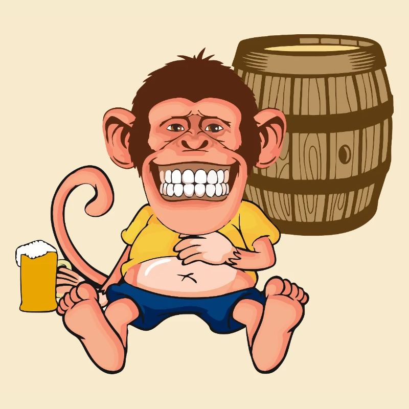 Graphisme rétro de bande dessinée dessin animé Drôle de Singe Singe