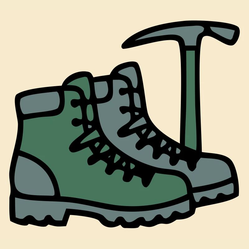 Wanderschuhe Eispickel Bergsteiger Alpen Wanderer
