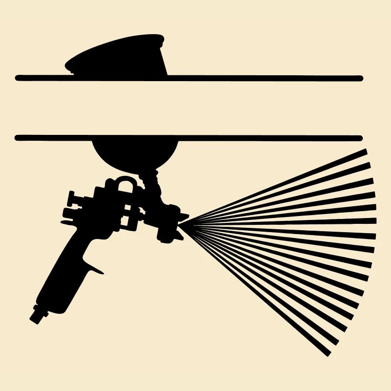 Spray mit Farbbecher Textbanner