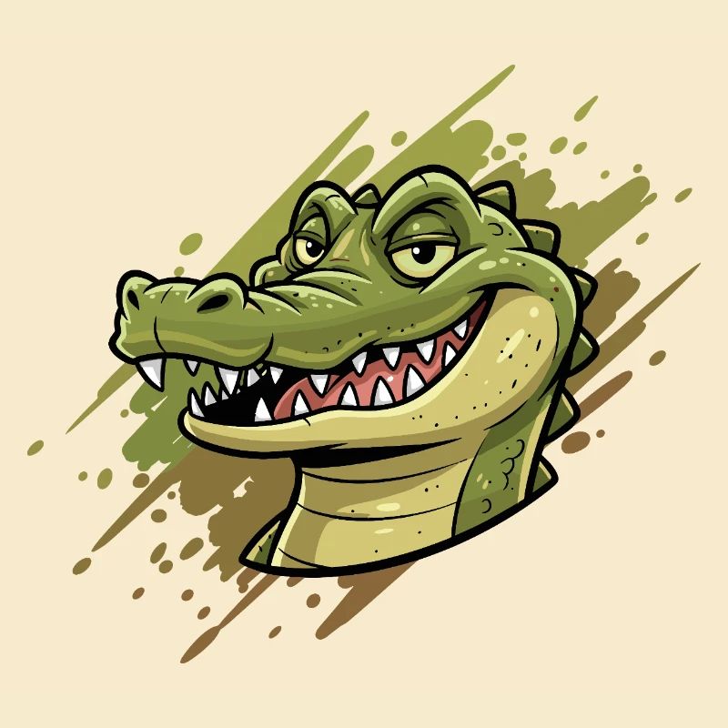 Alligator Graffiti Kopf
