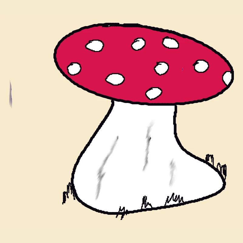 Red Toadstool Cartoon Pattern