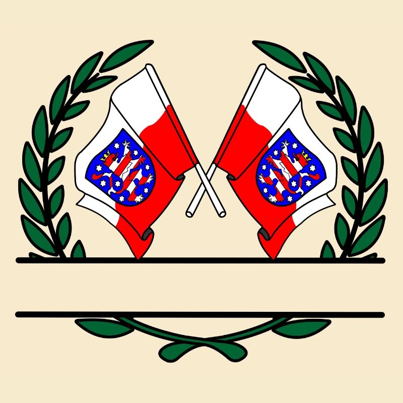 Flags Thuringia laurel wreath banner