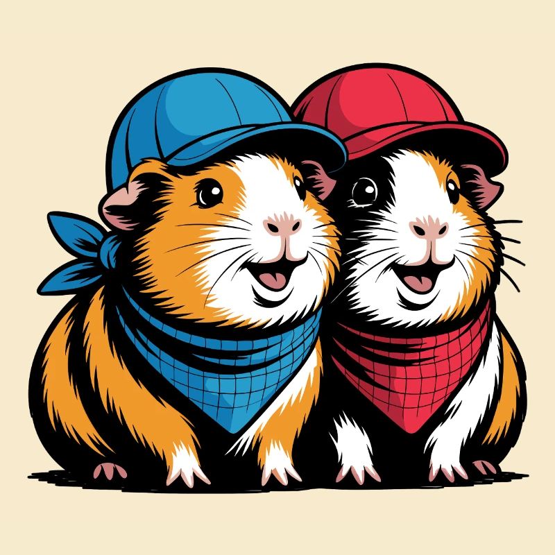 Amis cochons d’Inde mignons – Motif drôle d’animal