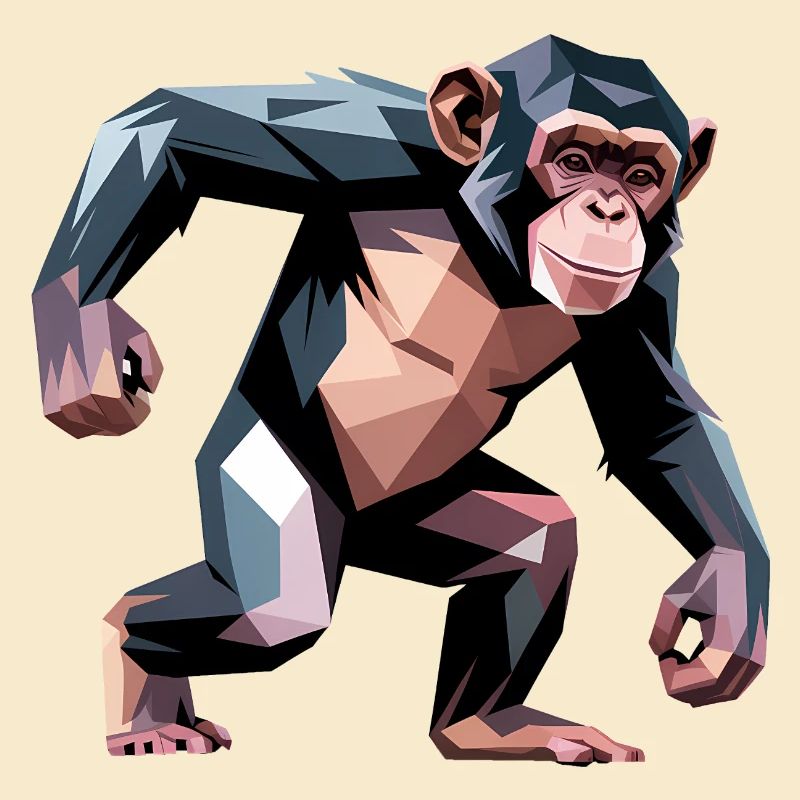 Monkey - Cooles Low-Poly-Logo