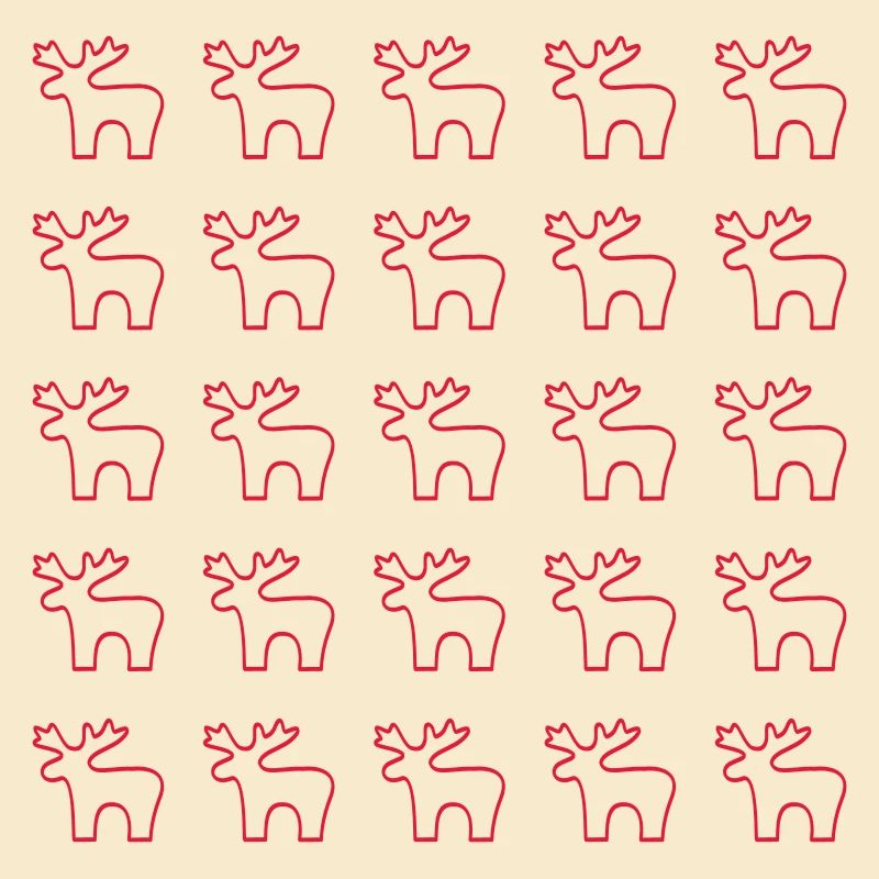 Red Reindeer Silhouette Pattern