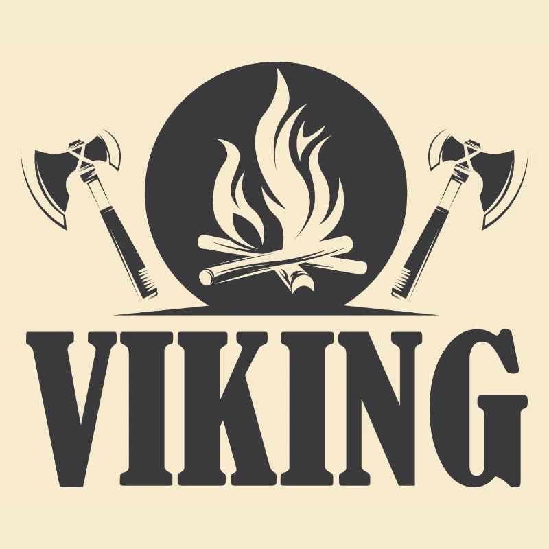Icône viking hache symbole feu graphique