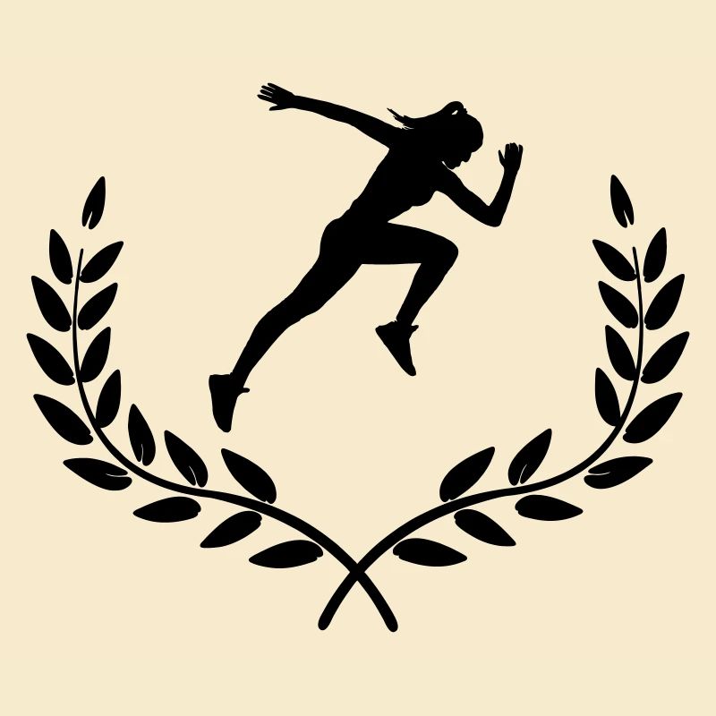 Sprinter in Lorbeerdekoration