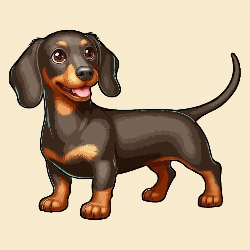 Chiot teckel heureux