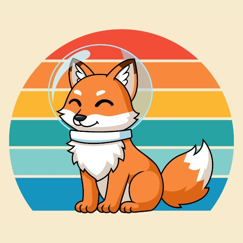 Astronauts Retro Predator Red Fox Fox Lover
