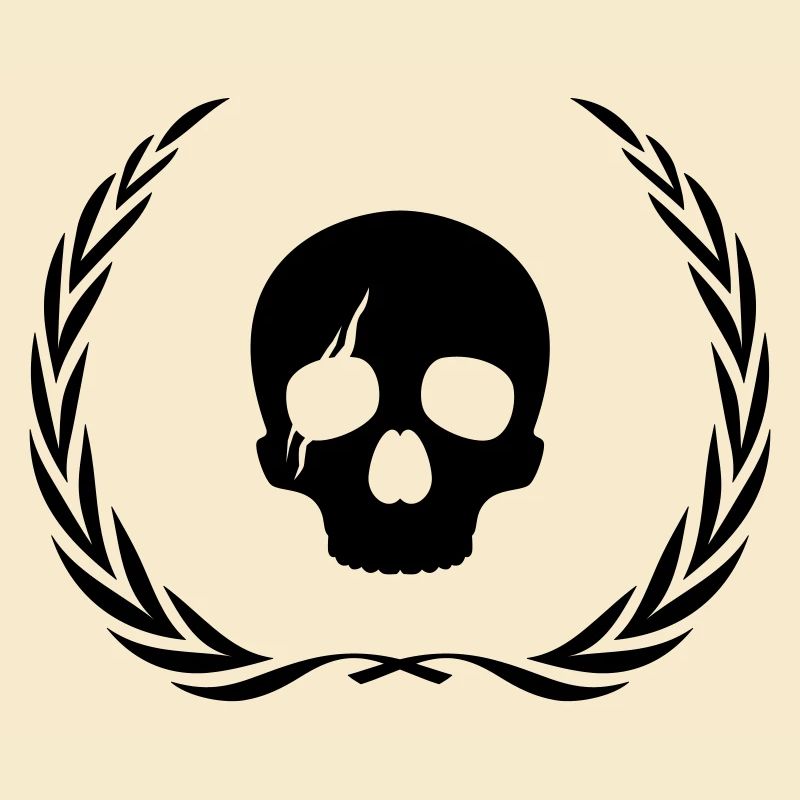 Skelett Totenkopf Kranz