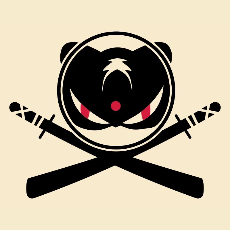 Ninja avec épées croisées symbole