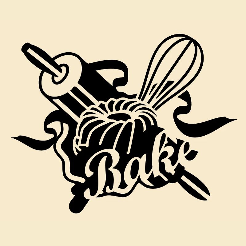 a rolling pin and a whisk with a ring cake