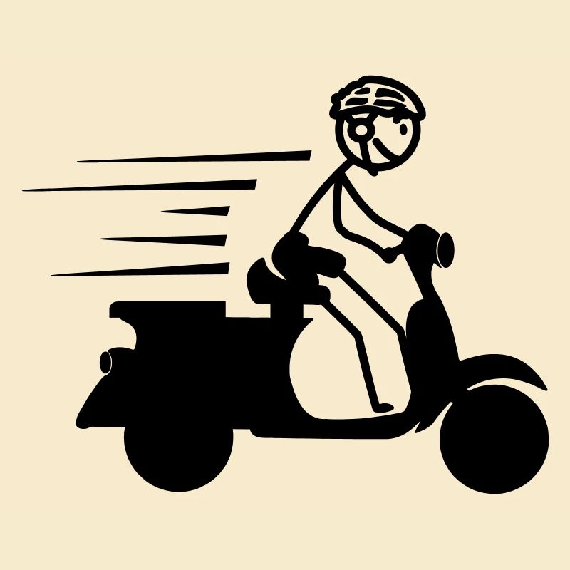 Scooter avec garçon stickmen