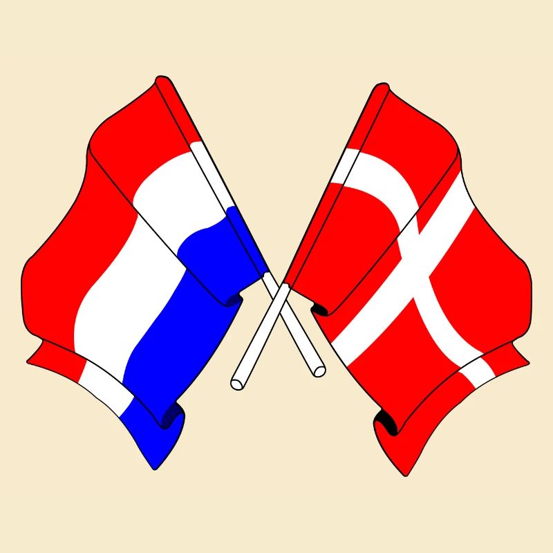 Drapeau des Pays-Bas et drapeau du Danemark