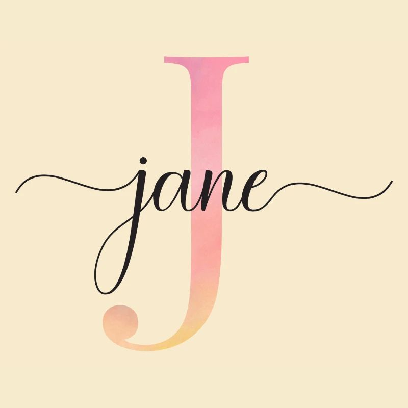 J | Monogram | Name | Jane |Watercolor