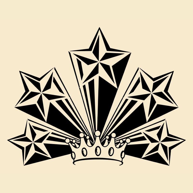 Corona trasparente con quattro grandi stelle