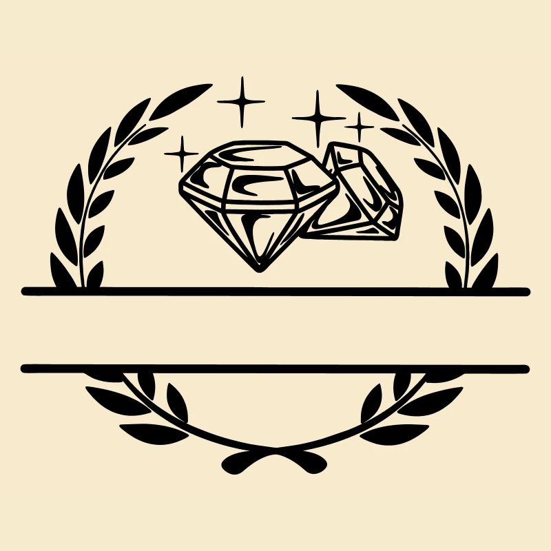 Diamant im Lorbeerkranz