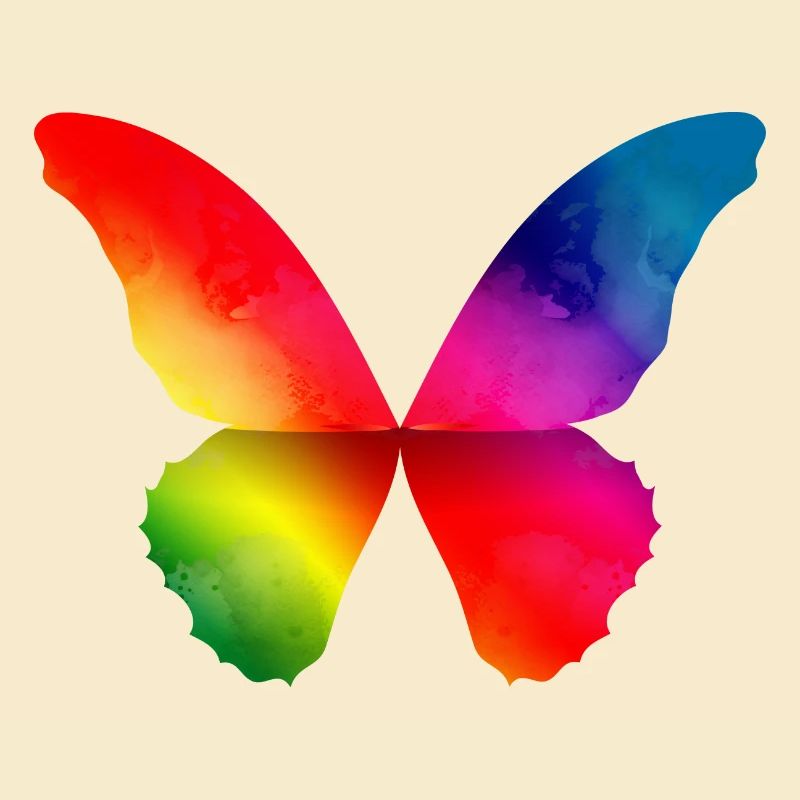 Schmetterling Form in kräftigen Regenbogen Farben