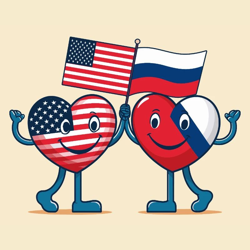 Cœurs de l’Amérique et de la Russie