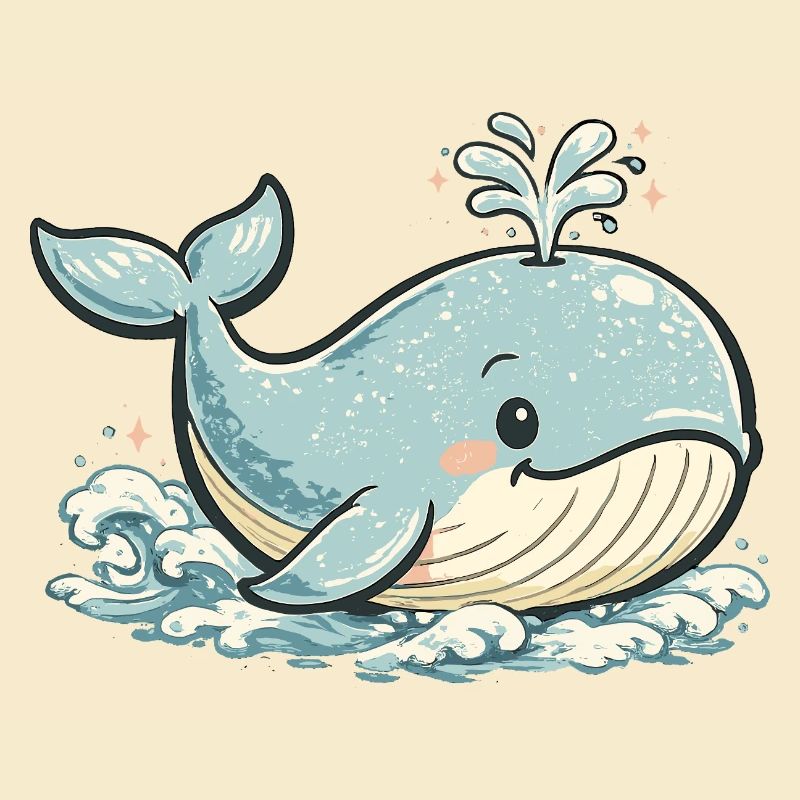 Small Blue Whale Splash Animal