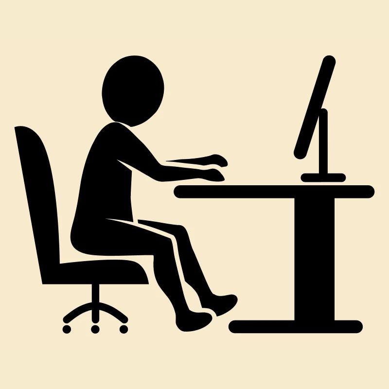 Icon desk work / black and white