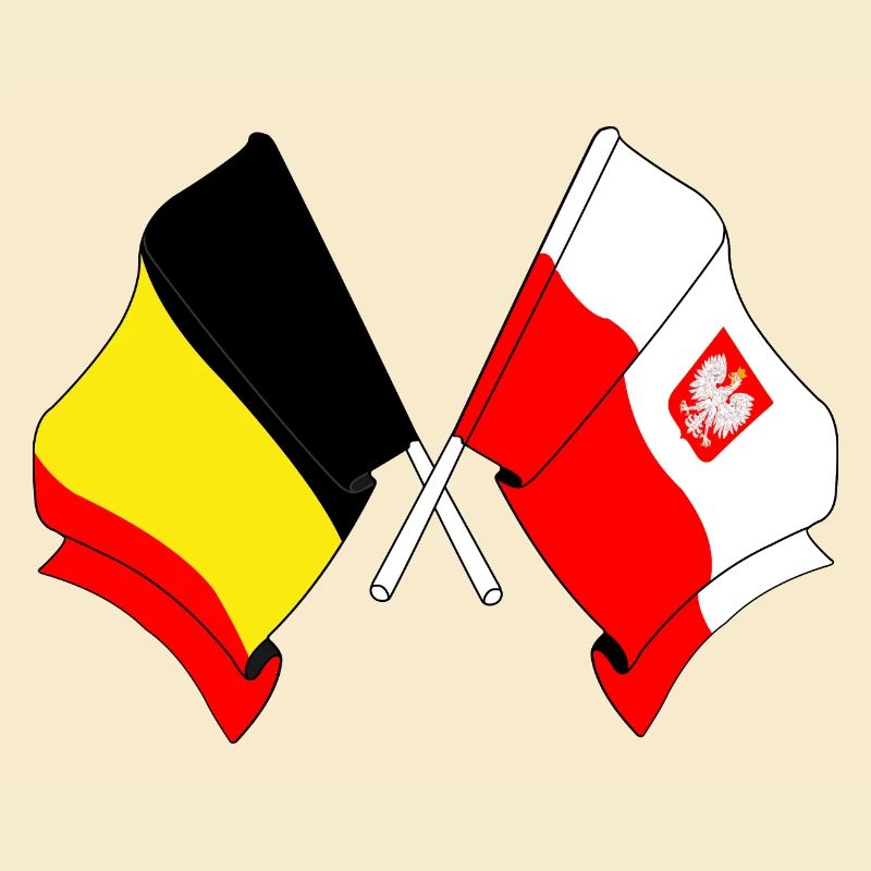 Drapeau de la Belgique, drapeau de la Pologne