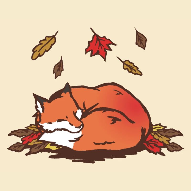 Illustration de renard d’automne tranquille