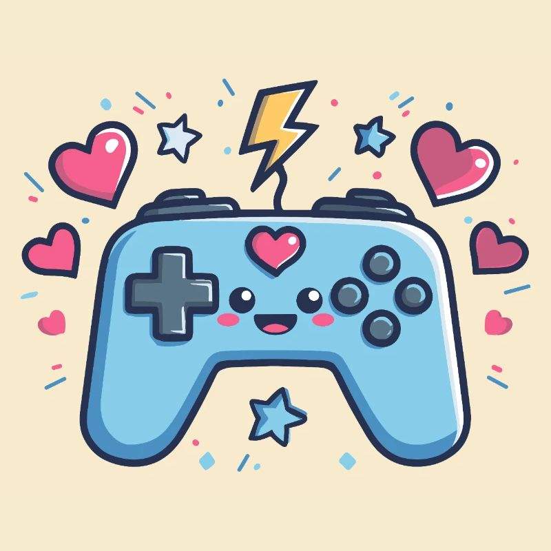 Kawaii Game Controller Herz Design