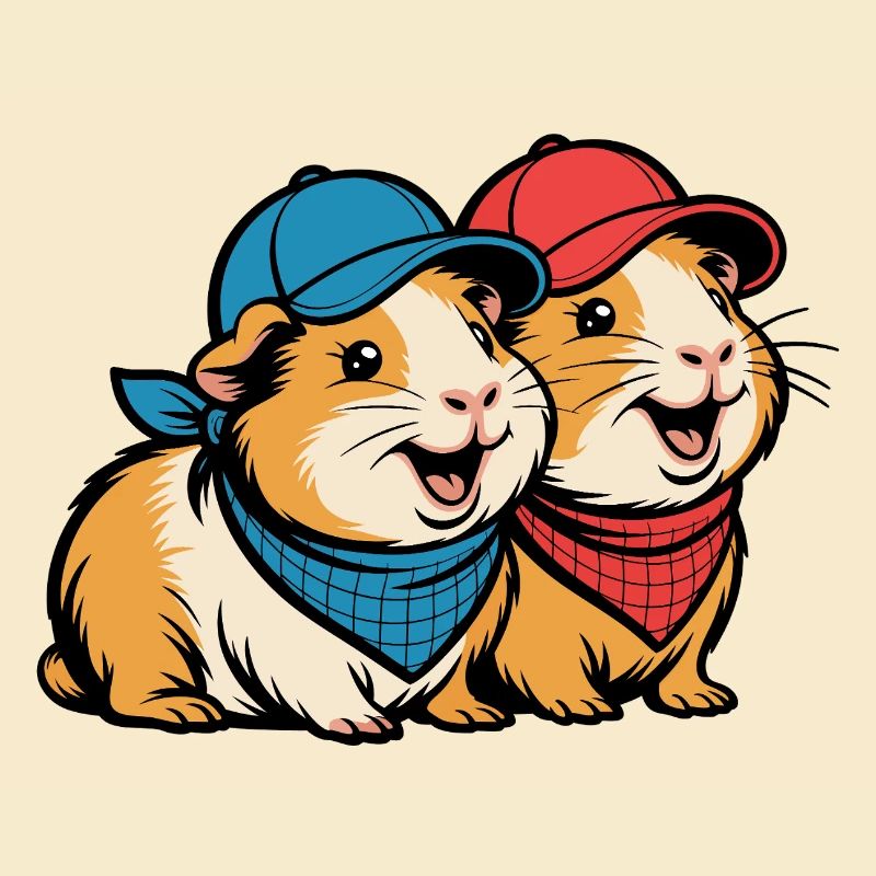 Amis cochons d’Inde mignons – Motif drôle d’animal
