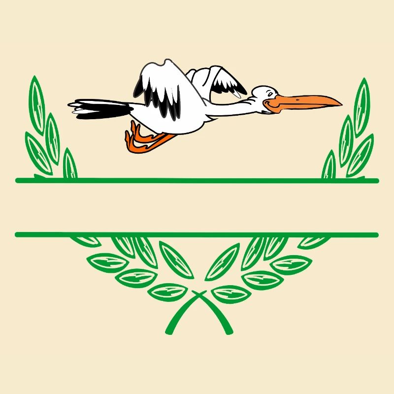 Stork Laurel Wreath with Namespace