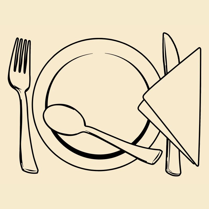 Serviette de table à couverts