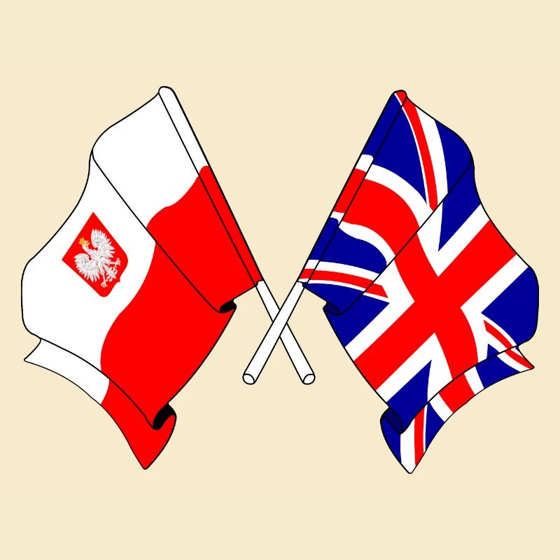Drapeau de la Pologne, drapeau de l’Angleterre