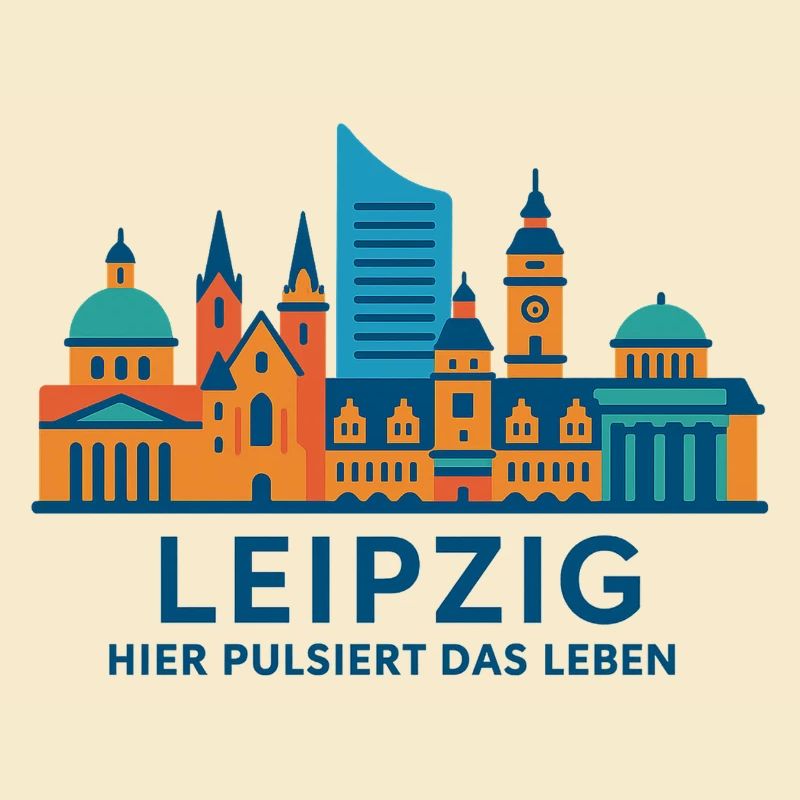 Leipzig Skyline Pulsating Silhouette