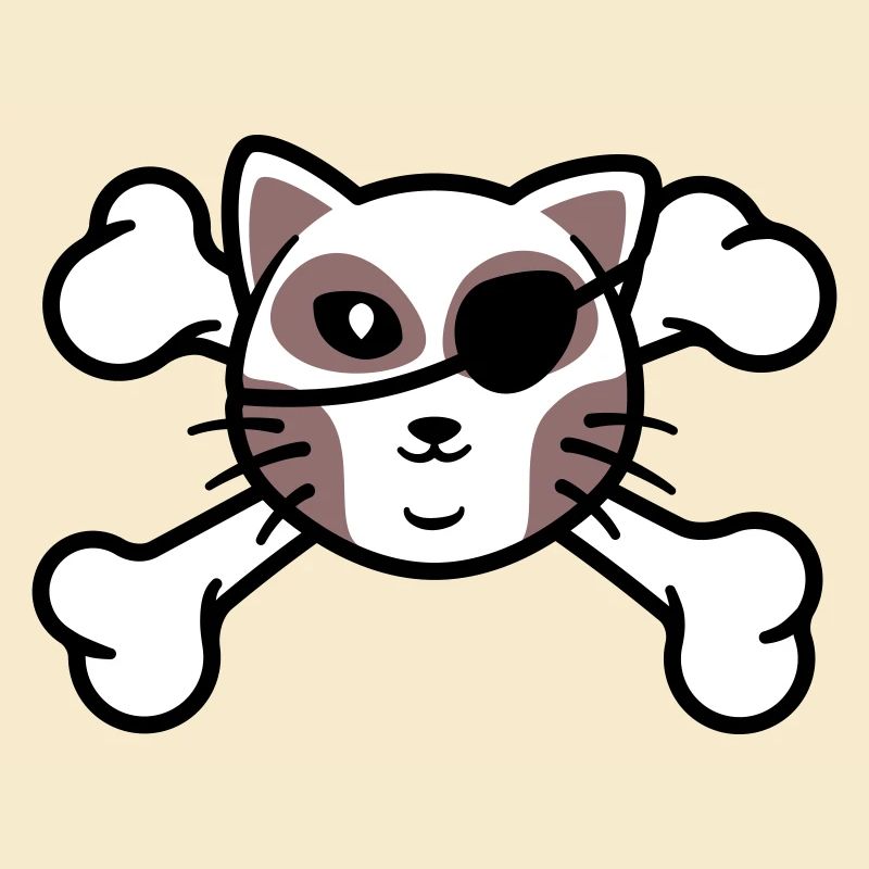 Piraten-Kätzchen-Schädelpatch