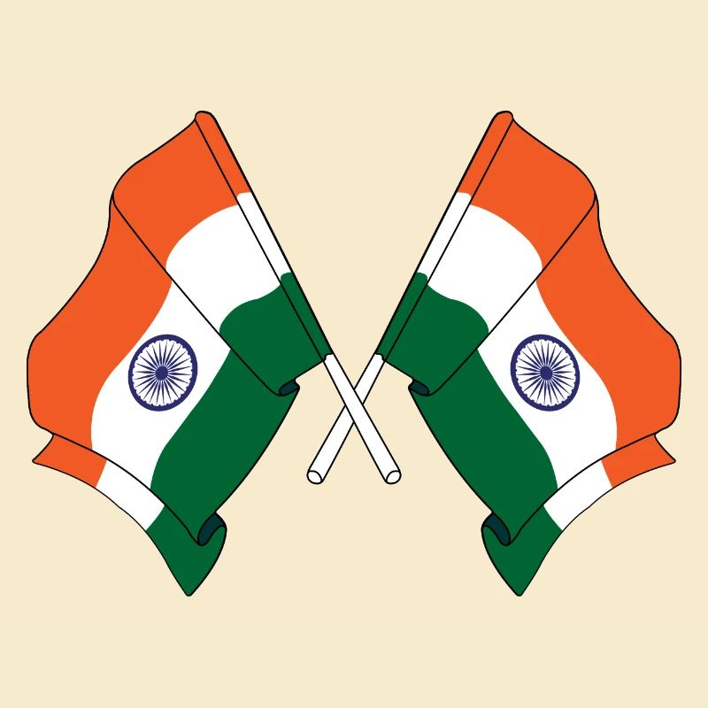 Deux drapeaux de l’Inde croisés