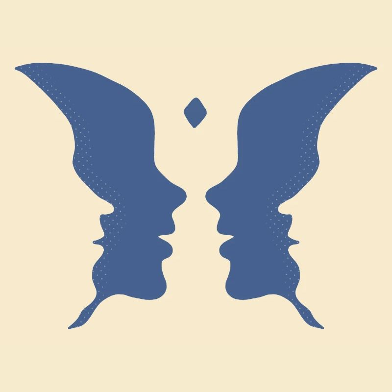 Küssende Gesichter oder ein Schmetterling