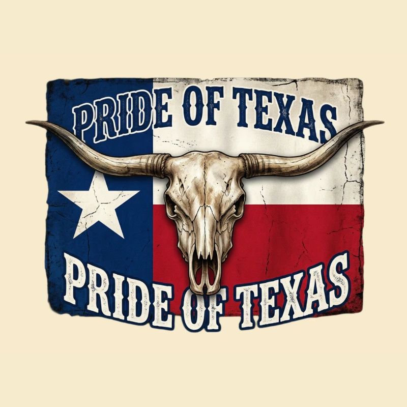 Texas Pride Hörner-Schädel