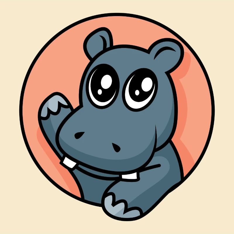 Hippopotame drôle - conception