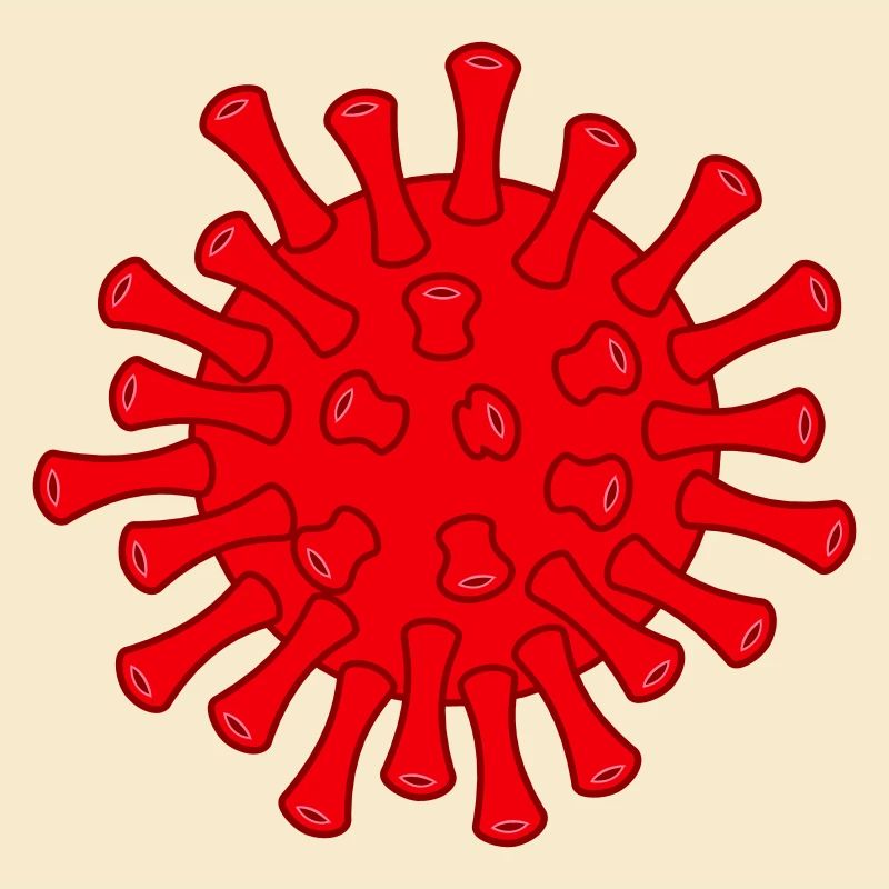 Red Covid molecule illustration