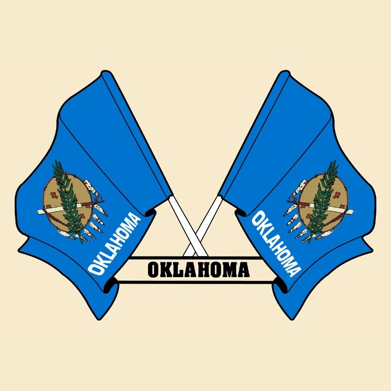 Two flags text OKLAHOMA