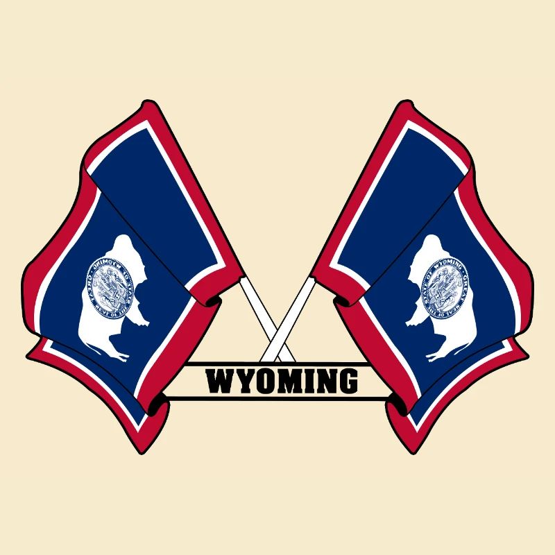 Texte à deux drapeaux WYOMING