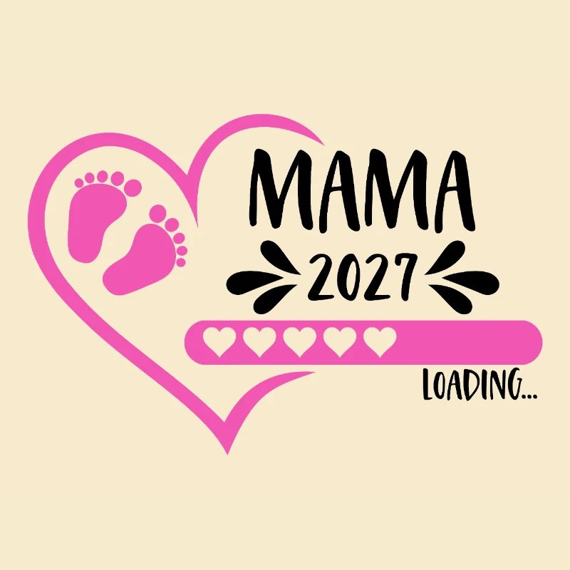 Mama 2027 loading Herz Version Mädchen pink