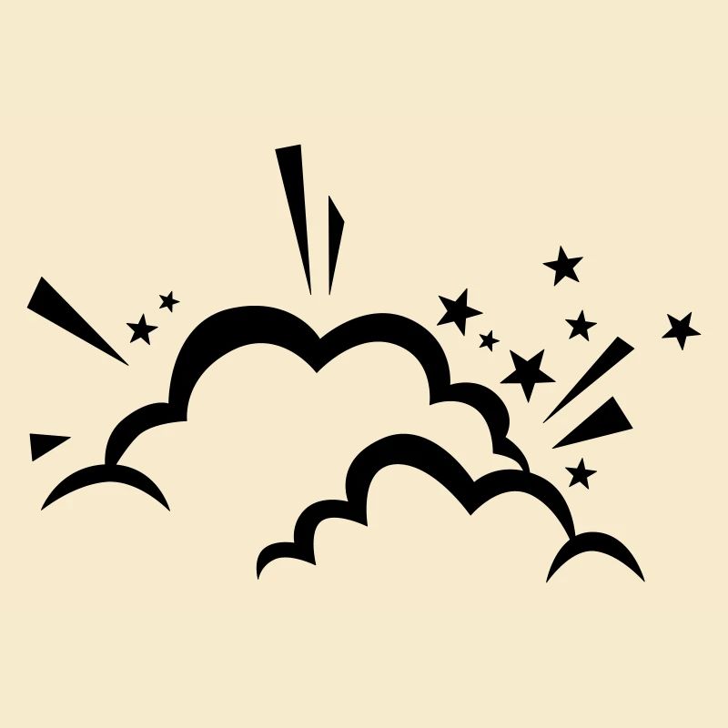 Comic cloud after explosion